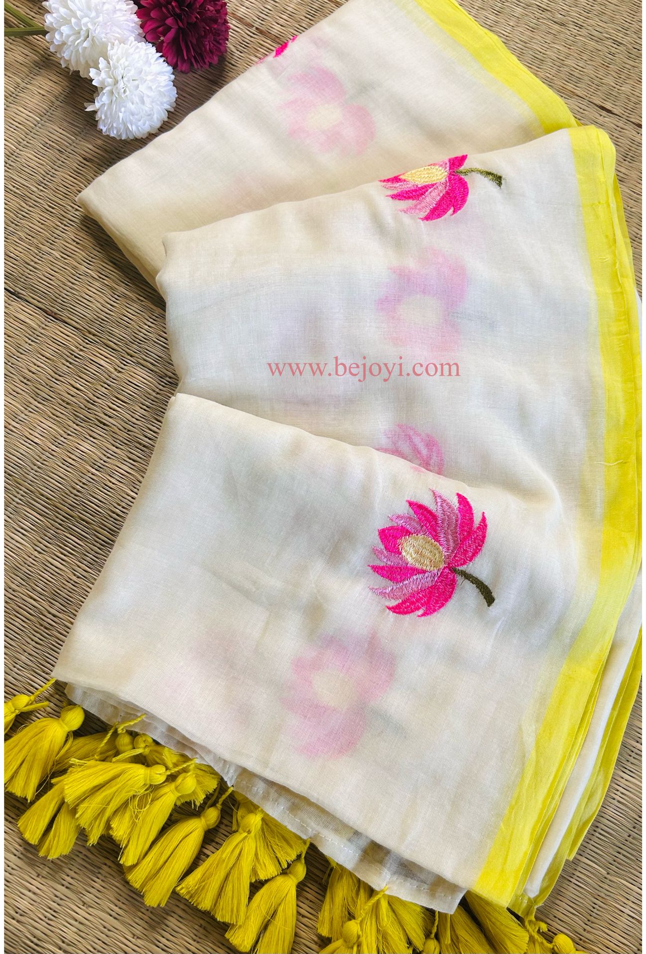 Blush Lotus Bloom Handcrafted Saree 13 35