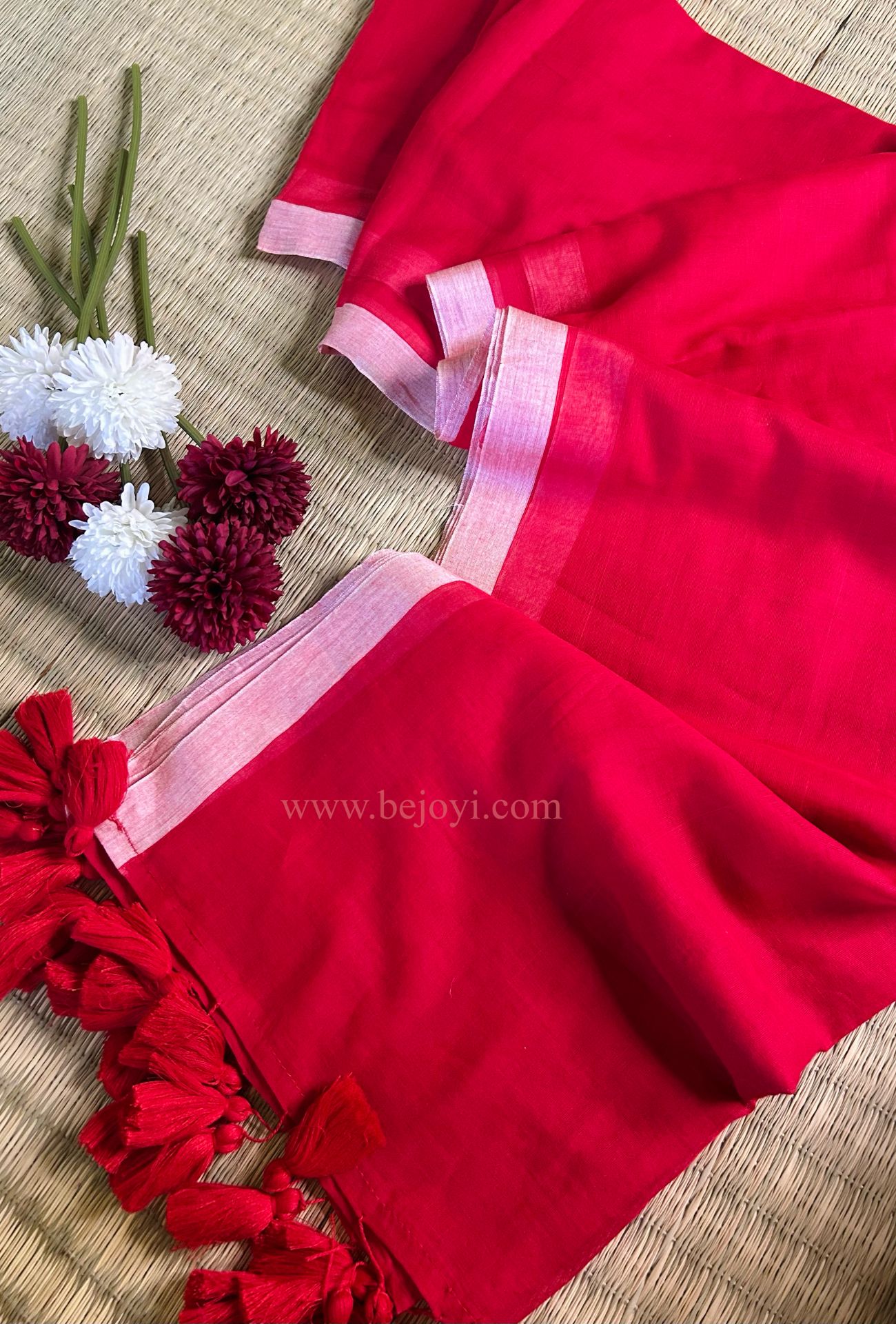 Raktima Pearl Plain Mul Mul Saree