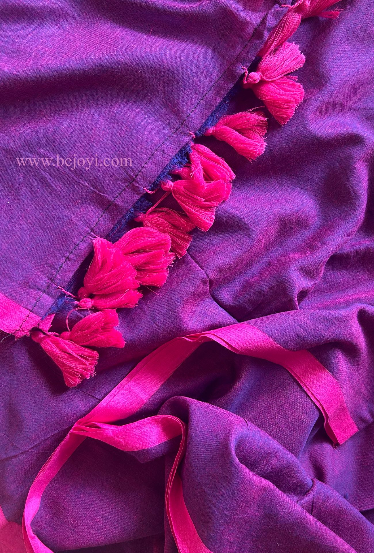 Rajnigandha Plum Plain Mul Mul Saree