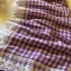Purple & White Check with Lace Border Mulmul Cotton Saree