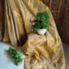 Golden Beige Cotton Raga Tissue Saree