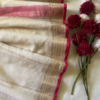 Aradhya – White with Pink & Golden Zari Border Mulmul Cotton Saree