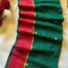 Ragini – Emerald Green & Rani Pink Sequin Mulmul Cotton Saree