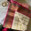 Kaveri – Pink & Golden Zari Striped Mulmul Cotton Saree