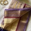 Kaveri – Purple & Gold Zari Striped Mulmul Cotton Saree