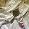 Kamalika – White Lotus Embroidery Mulmul Cotton Saree