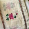 Kamalika – White Lotus Embroidery Mulmul Cotton Saree