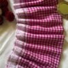 Gingham Deep Pink Check with Lace Border Mulmul Cotton Saree