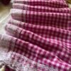 Gingham Deep Pink Check with Lace Border Mulmul Cotton Saree