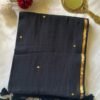 Zarna – Black & Golden Zari Sequin Mulmul Cotton Saree