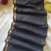 Zarna – Black & Golden Zari Sequin Mulmul Cotton Saree